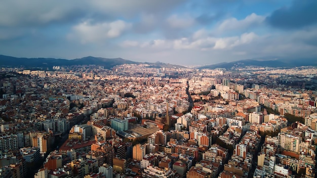 Vue aérienne de drone de Barcelone, Espagne