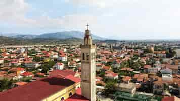 Photo gratuite vue aérienne de drone de tirana albanie