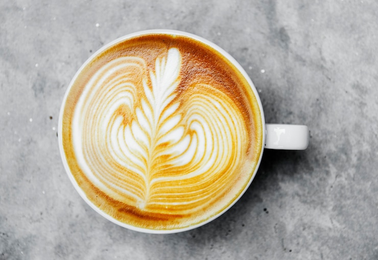 Photo gratuit vue aérienne du latte art