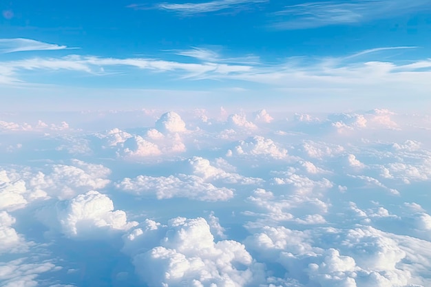 Photo gratuite vue aérienne de grands nuages blancs sur le ciel bleu