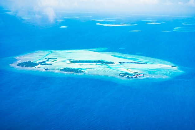 Vue aérienne de l&#39;île maldives