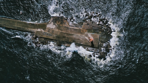 Vue aérienne d'une jetée