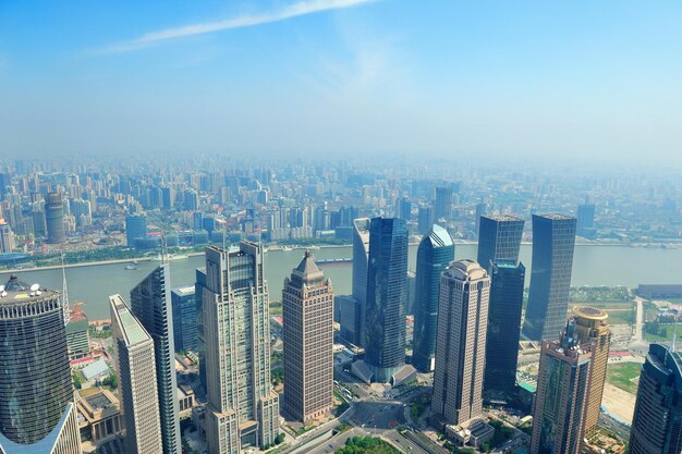 Vue aérienne de Shanghai