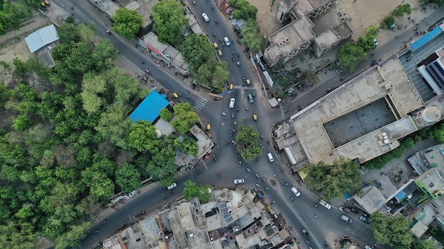 Vue aérienne de la ville d'Agra