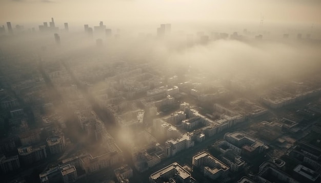 Photo gratuite vue aérienne d'une ville avec beaucoup de nuages