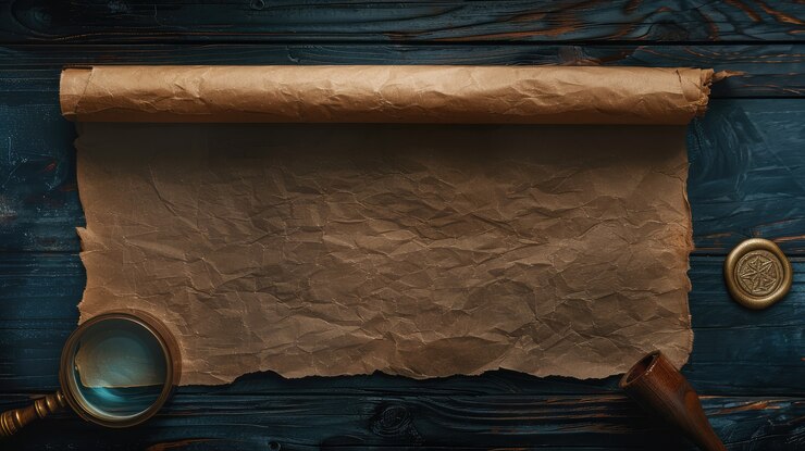 Photo gratuit vue d'un ancien rouleau de papier pour l'écriture et la documentation