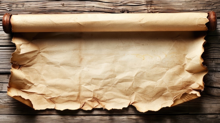 Photo gratuit vue d'un ancien rouleau de papier pour l'écriture et la documentation