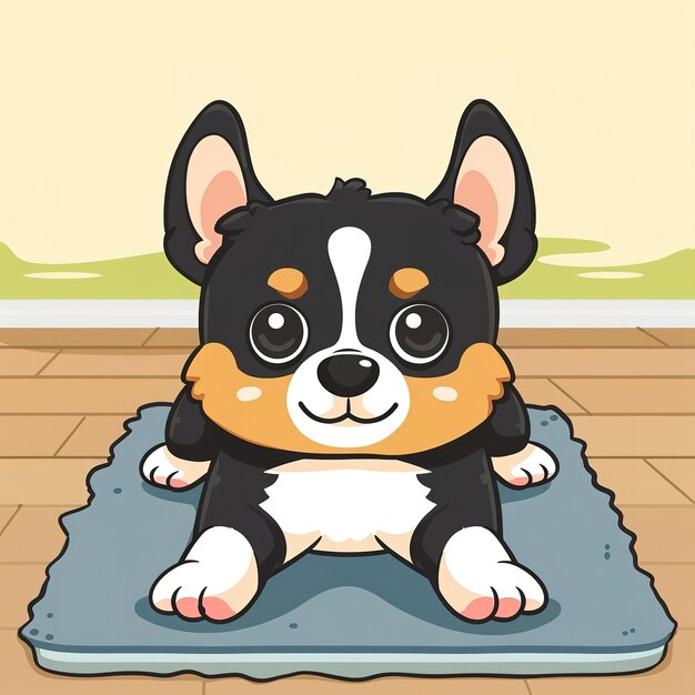 Vue d'un animal de dessin animé pratiquant le yoga