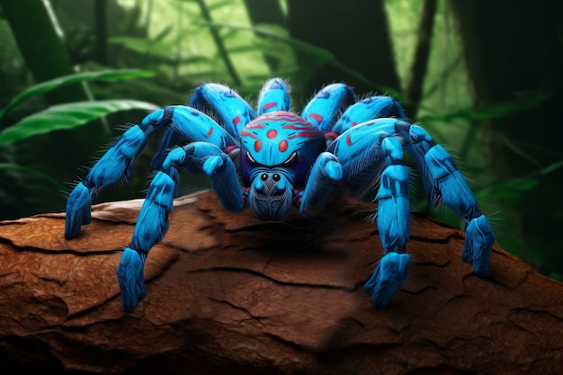 Vue d'une araignée tridimensionnelle avec des pattes et des chélicères