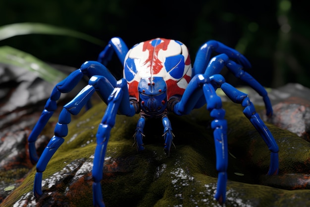 Photo gratuite vue d'une araignée tridimensionnelle avec des pattes et des chélicères