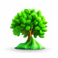 Photo gratuite vue d'un arbre 3d avec branches et feuilles