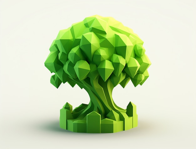 Photo gratuite vue de l'arbre 3d avec effet poly