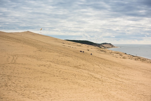 Vue sur le bassin d'arcachon et la duna du pyla, aquitaine, france