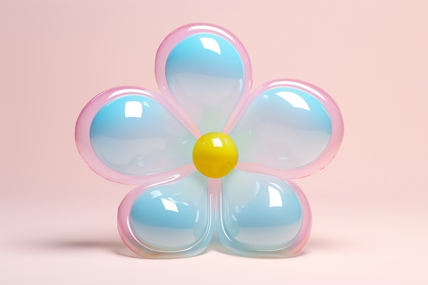 Photo gratuite vue d'une belle fleur translucide 3d