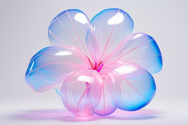 Vue d'une belle fleur translucide 3d