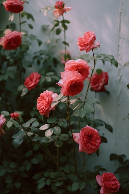Vue de belles fleurs roses en fleurs