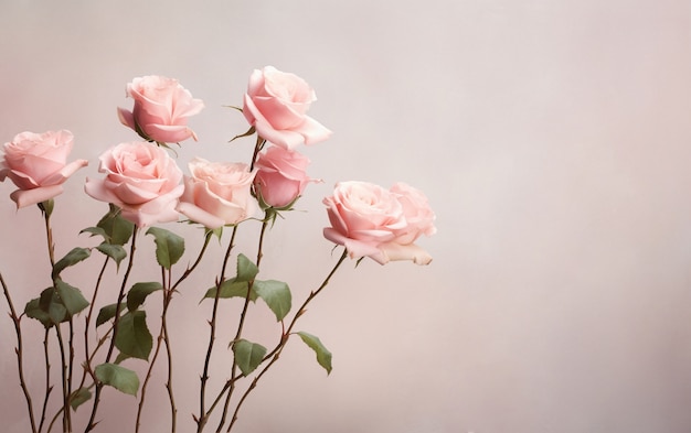 Vue de belles roses en fleurs