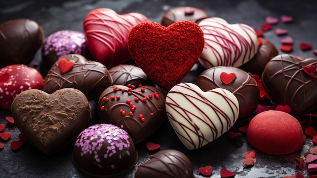 Photo gratuite vue des biscuits sucrés en forme de coeur