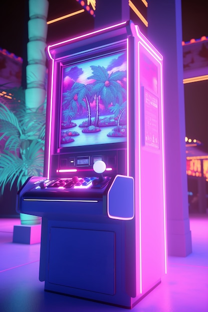 Vue de la boîte de jeu d'arcade 3D