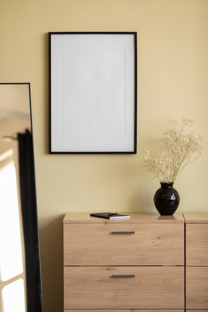 Vue d'un cadre photo avec une décoration intérieure