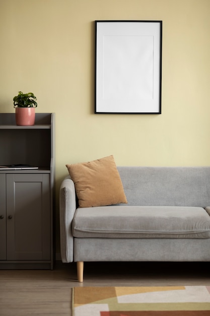 Vue d'un cadre photo avec une décoration intérieure