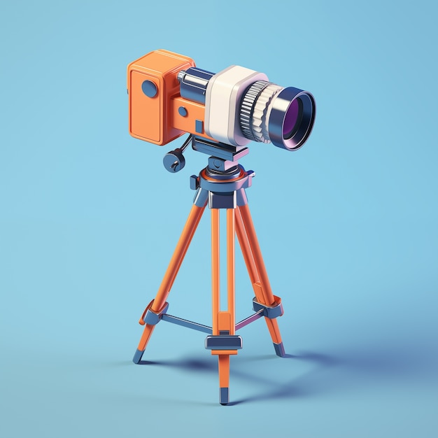 Photo gratuite vue de la caméra professionnelle 3d