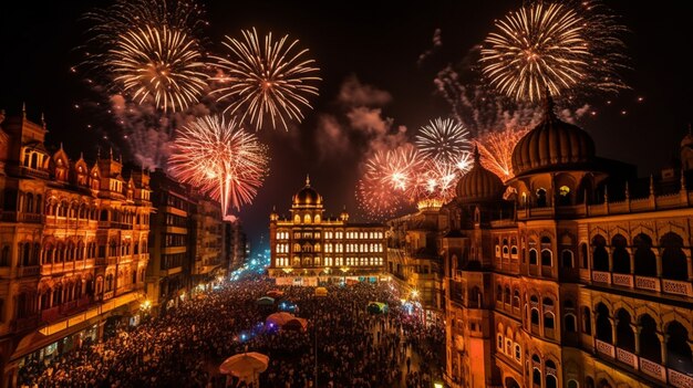 Vue de la célébration du nouvel an