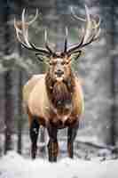 Photo gratuite vue d'un cerf sauvage avec un paysage naturel