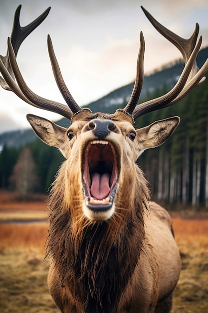 Photo gratuite vue d'un cerf sauvage avec un paysage naturel