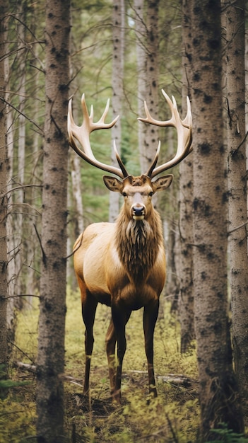 Photo gratuite vue d'un cerf sauvage avec un paysage naturel