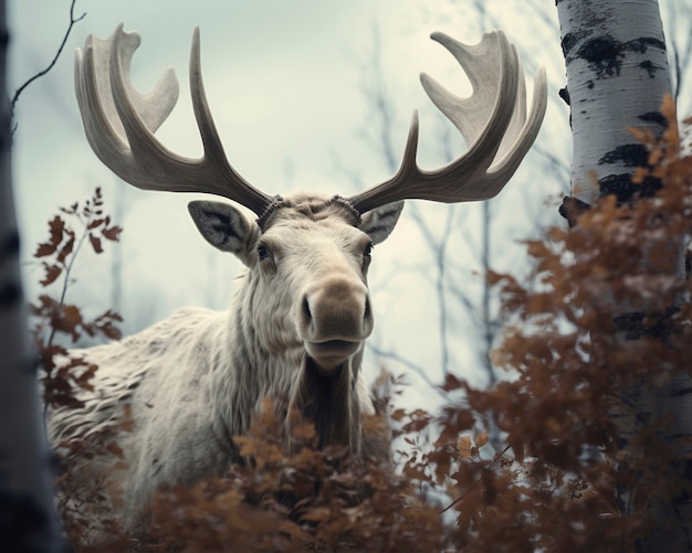 Vue d'un cerf sauvage avec un paysage naturel