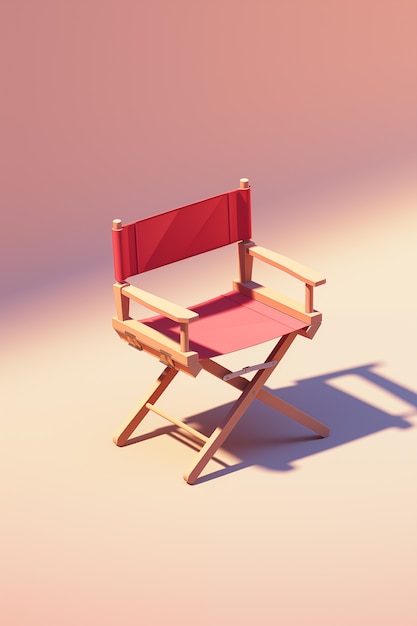 Photo gratuite vue de la chaise du réalisateur 3d