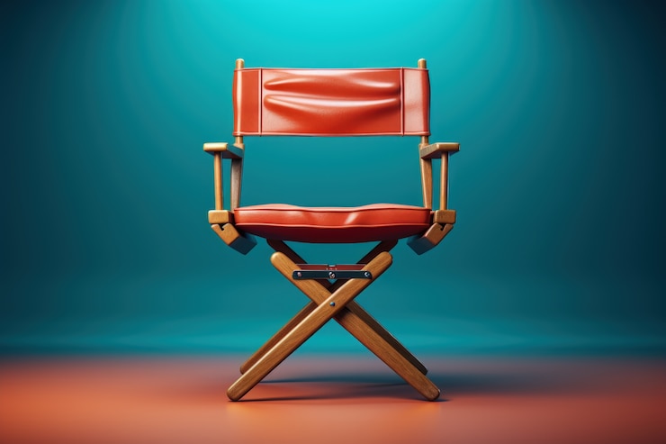 Photo gratuit vue de la chaise du réalisateur de film 3d