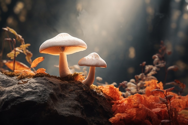 Photo gratuite vue des champignons dans la nature