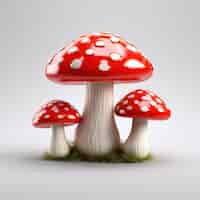 Photo gratuite vue des champignons graphiques 3d