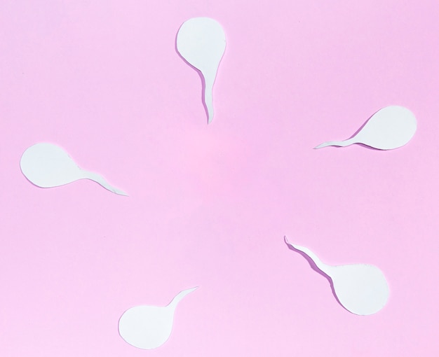 Photo gratuite vue circulaire vue de dessus avec spermatozoïdes