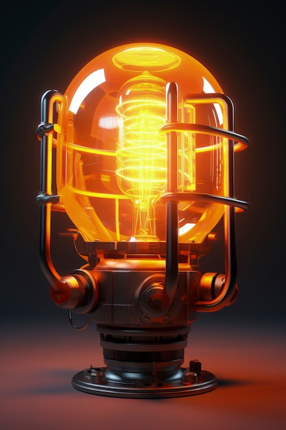 Photo gratuite vue de la conception futuriste de la lampe lumineuse