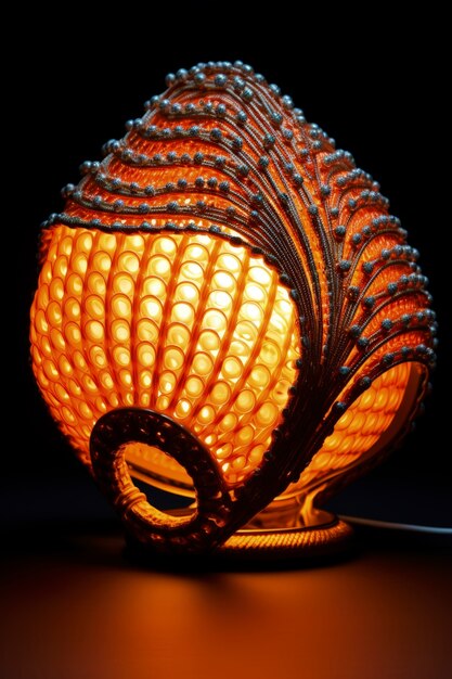 Vue de la conception futuriste de la lampe lumineuse