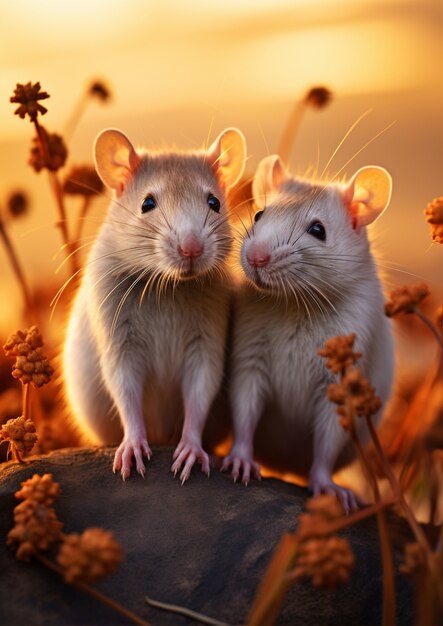 Vue d'un couple de rats