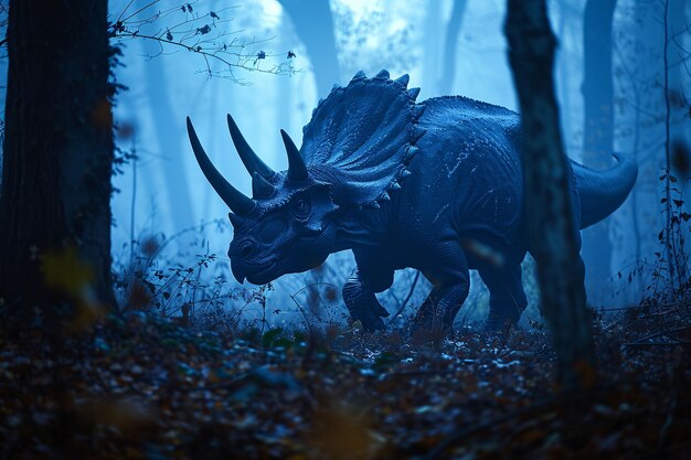 Vue de la créature dinosaure tricératops éteinte