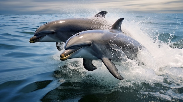 Vue des dauphins nageant dans l'eau