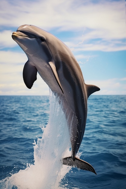 Vue des dauphins nageant dans l'eau