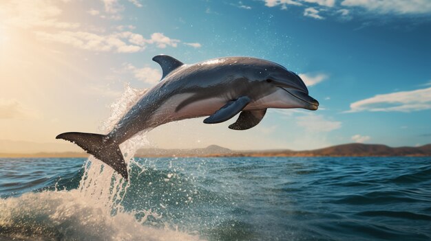 Vue des dauphins nageant dans l'eau