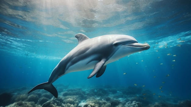 Vue des dauphins nageant dans l'eau