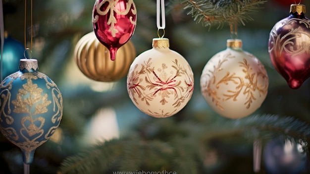 Photo gratuite vue des décorations d'arbre de noël