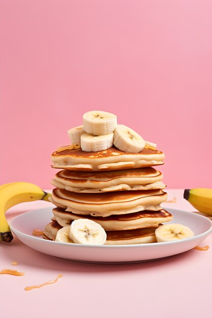 Vue de délicieuses crêpes aux bananes