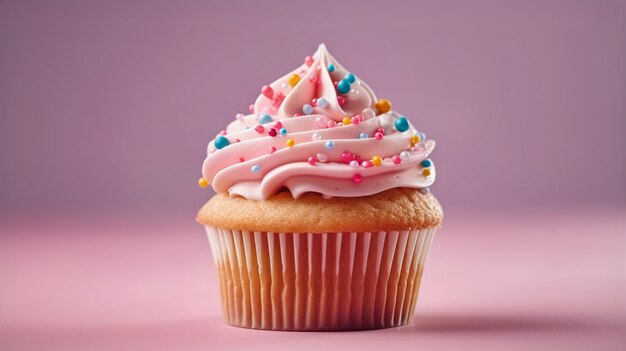 Vue d'un dessert cupcake délicieux et sucré avec glaçage