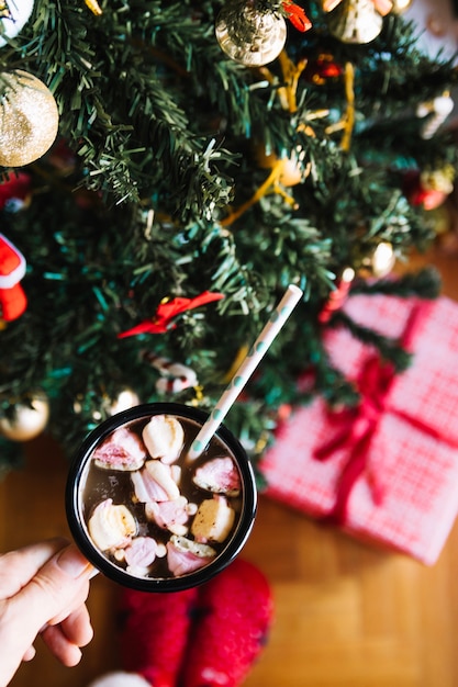 Vue de dessus de l&#39;arbre de Noël