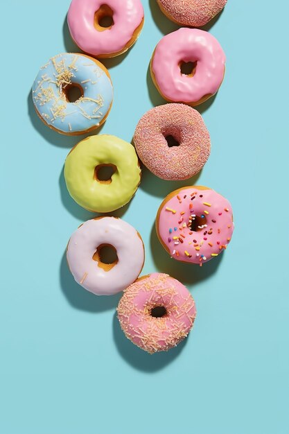 Vue de dessus arrangement de délicieux beignets