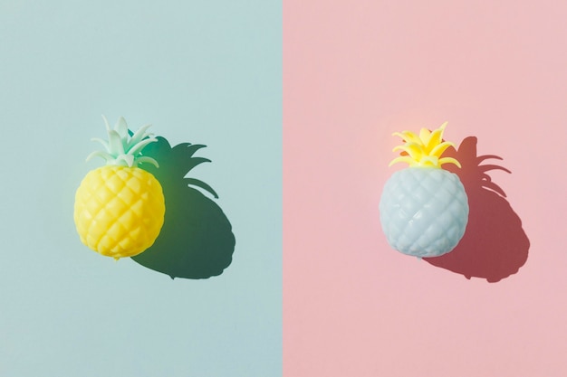 Vue de dessus arrangement de fruits d'ananas